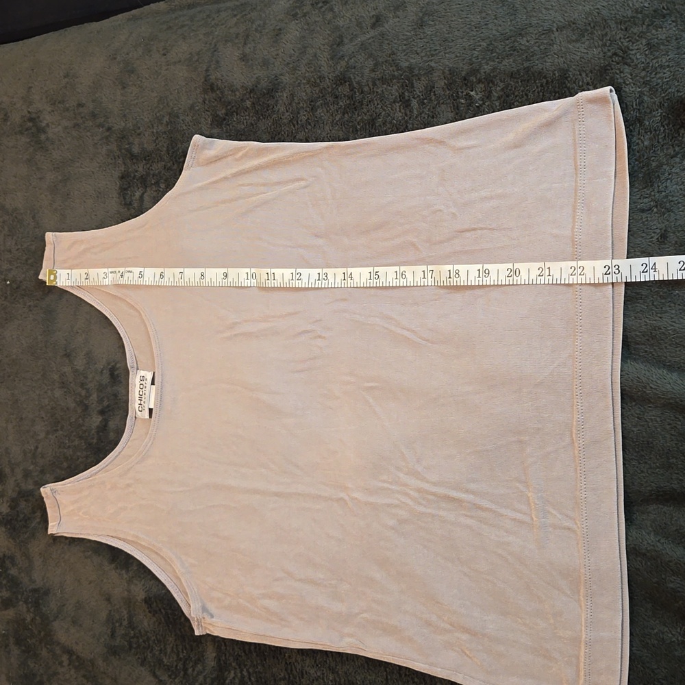 Chico's travelers gray ribbed tank - Picture 5 of 5
